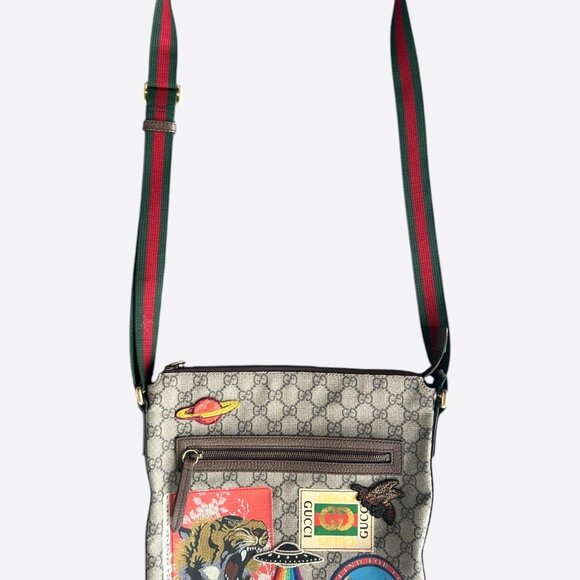 Gucci Brown GG Monogram Patch Messenger Bag - Picture 1 of 4
